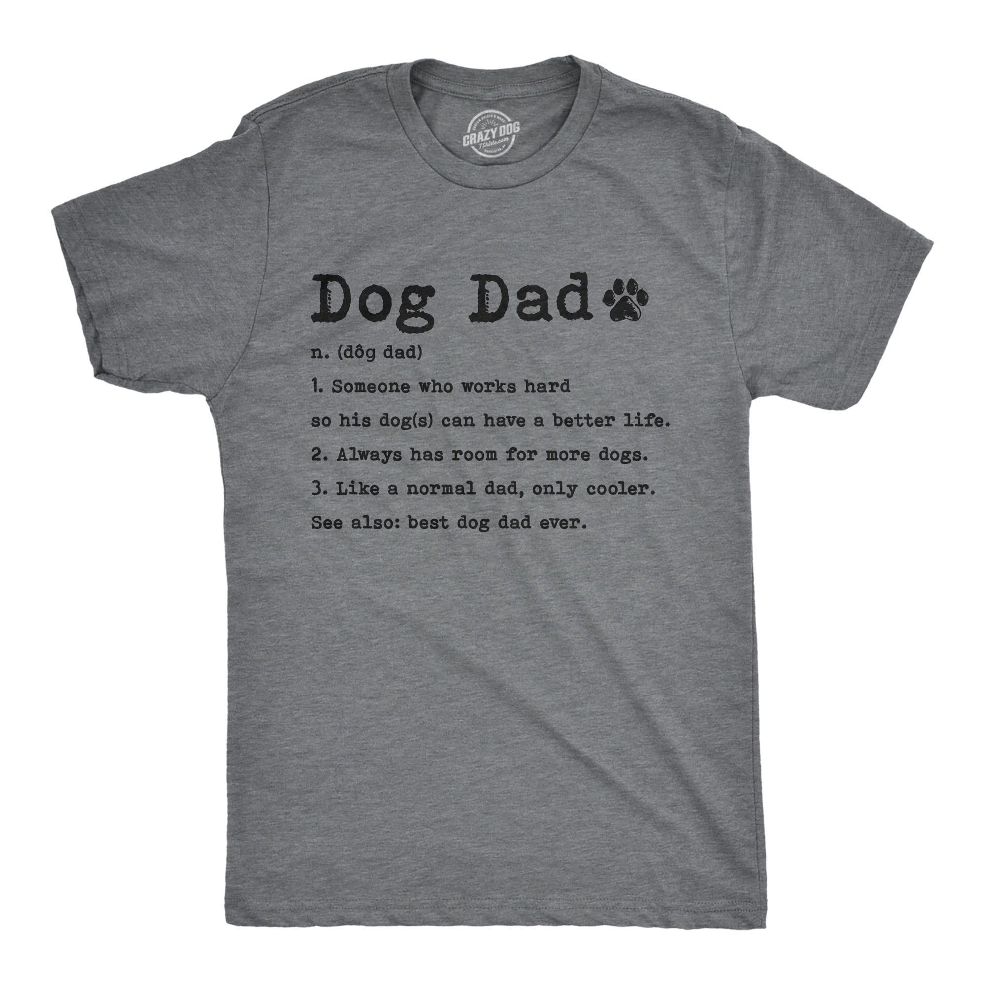 Mens Dog Dad Definition Tshirt Funny Fathers Day Pet Puppy Animal Lover  Graphic Tee (Dark Heather Grey) - 5XL | Walmart Canada