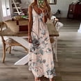 thumbnail image 2 of Edvintorg Summer Long Dresses For Women Fashion Printed V-Neck Sleeveless Suspenders Pullover Maxi Dress Vestidos Casual Loose Vacation Beach Dress On Clearance, 2 of 4