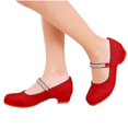 thumbnail image 7 of Stelle Girls Mary Jane Shoes Low Heel Princess Wedding Flower Girl Dress Shoes,Non-Slip Diamond Ankle Strap Party Flats for Kids,Red, 7 of 7