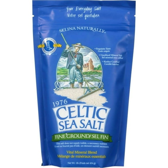 Pack of 6, Celtic Fine Ground Sea Salt, 1 lb