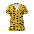 thumbnail image 2 of Uemuo Dinosaur Drawing Women's Deep V-Neck Low Cut Tops - Casual Loose Fit with Stainless Steel Loop, Soft, Breathable, Perfect for Office, Travel, and Daily Wear-Large, 2 of 5