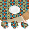 thumbnail image 4 of Bohemian Print Round Tablecloth with Elastic Edging, Fitted for 52-56 Inch Tables, Vibrant Table Cover for Home Kitchen, 4 of 7