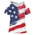 thumbnail image 3 of Camisas de Manga Corta para las Mujeres Cuello Redondo de Impresión Casual, Top de Blusa para el Hogar Y el Uso Diario, Camisa de Moda de las Cuatro Estaciones de las Mujeres, 3 of 4