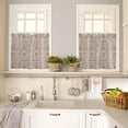 thumbnail image 4 of Rustic Printed Boho Kitchen Curtains and Valances Set, Rod Pocket Curtains Tier Farmhouse Window Curtains 36 Inch Length, Vintage Mandala Tribal Geometric 3 Piece Kitchen Curtains Set, 4 of 6