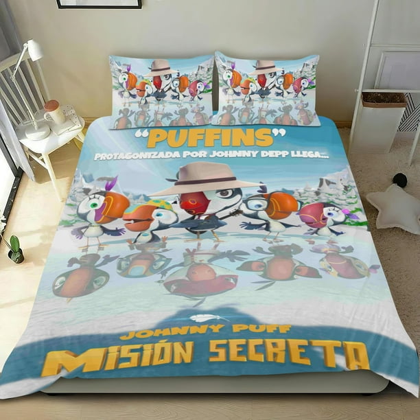 Johnny Puff Conjunto de sábanas temático, trío de piezas, cómodo y amigable con la piel, diseño único, regalo de decoración para el hogar para familiares, amigos y fans,135cm *200cm