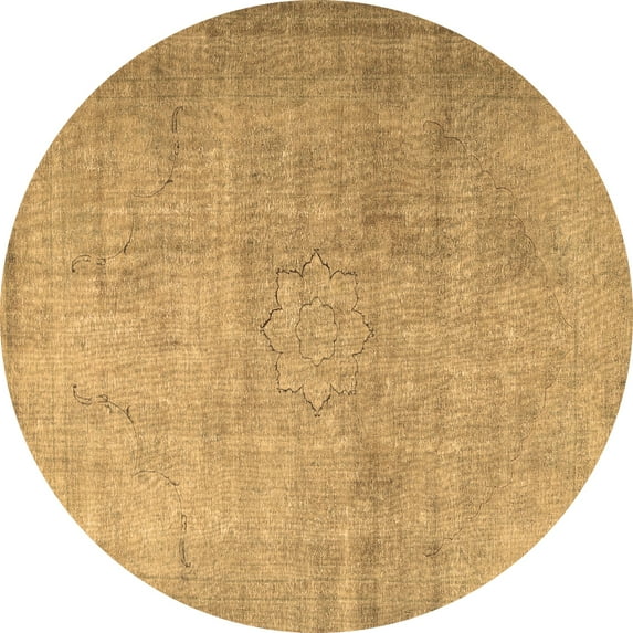 Ahgly Company Indoor Round Persian Brown Traditional Area Rugs, 4' Round