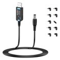 thumbnail image 1 of xianyou-USB vers DC 5V Cordon d'Alimentation, Prise Baril Universelle DC 5.5x2.1mm Câble de Charge (3 Pieds) avec 10 Embouts de Connecteur, Prise USB vers Baril Câble d'Alimentation 5V avec Interrupteur Marche/arrêt et Indicateur Led, 1 of 4