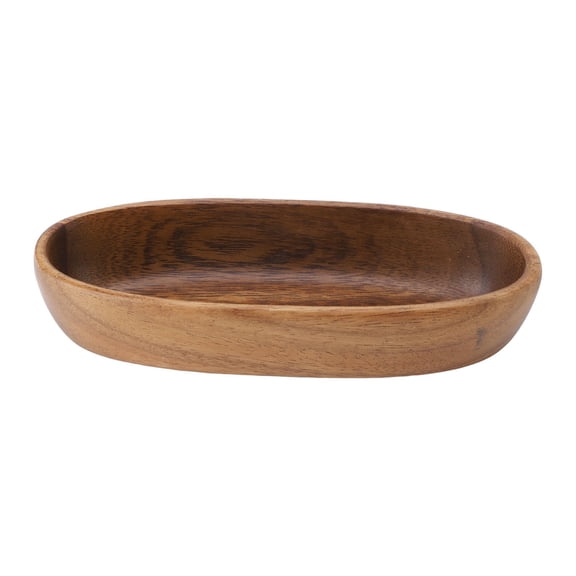 LAZIOEGR Walnut Boat‑Shaped Wooden Serving Tray – 22 cm (8.7″) for Fruit, Snacks & Desserts, Easy‑Clean, Stylish Design