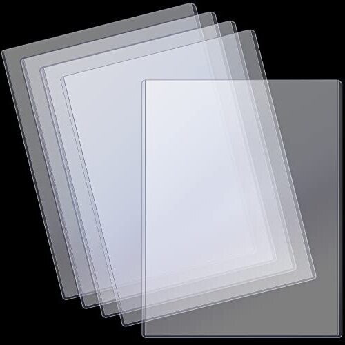 Lsupdaol 5 Pcs 8 1/2" x 11" Rigid Print Protectors Clear Rigid Sleeve Plastic Paper Page Protectors Clear Sheet Cover Photo Plastic Sleeve Hard Document Holder Birth Certificate Cover