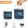 thumbnail image 3 of Wobogo Navy Blue Gilt Marbles Clear Plastic Jar Large and Medium Combo Set Cotton Swabs Balls Dental Floss Sticks Cosmetic Storage Can, 3 of 6