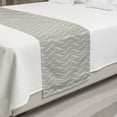 thumbnail image 2 of Abstract Bed Runner, Little Swirly Circles Points Spots Geometric Soft Toned Graphical Simplistic Ovals, Decorative Accent Bedding Scarf for Hotels Homes and Guestrooms, King, Dust White, by Ambesonne, 2 of 2