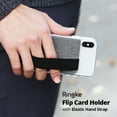 thumbnail image 2 of Ringke Flip Card Holder with Elastic Hand Strap Slim Soft Band Grip Fashion Multi-Card Slot 3M Stick-On Wallet Credit Card Mini Pouch Attachment for iPhone Galaxy Note LG Google Accessory - Gray, 2 of 10