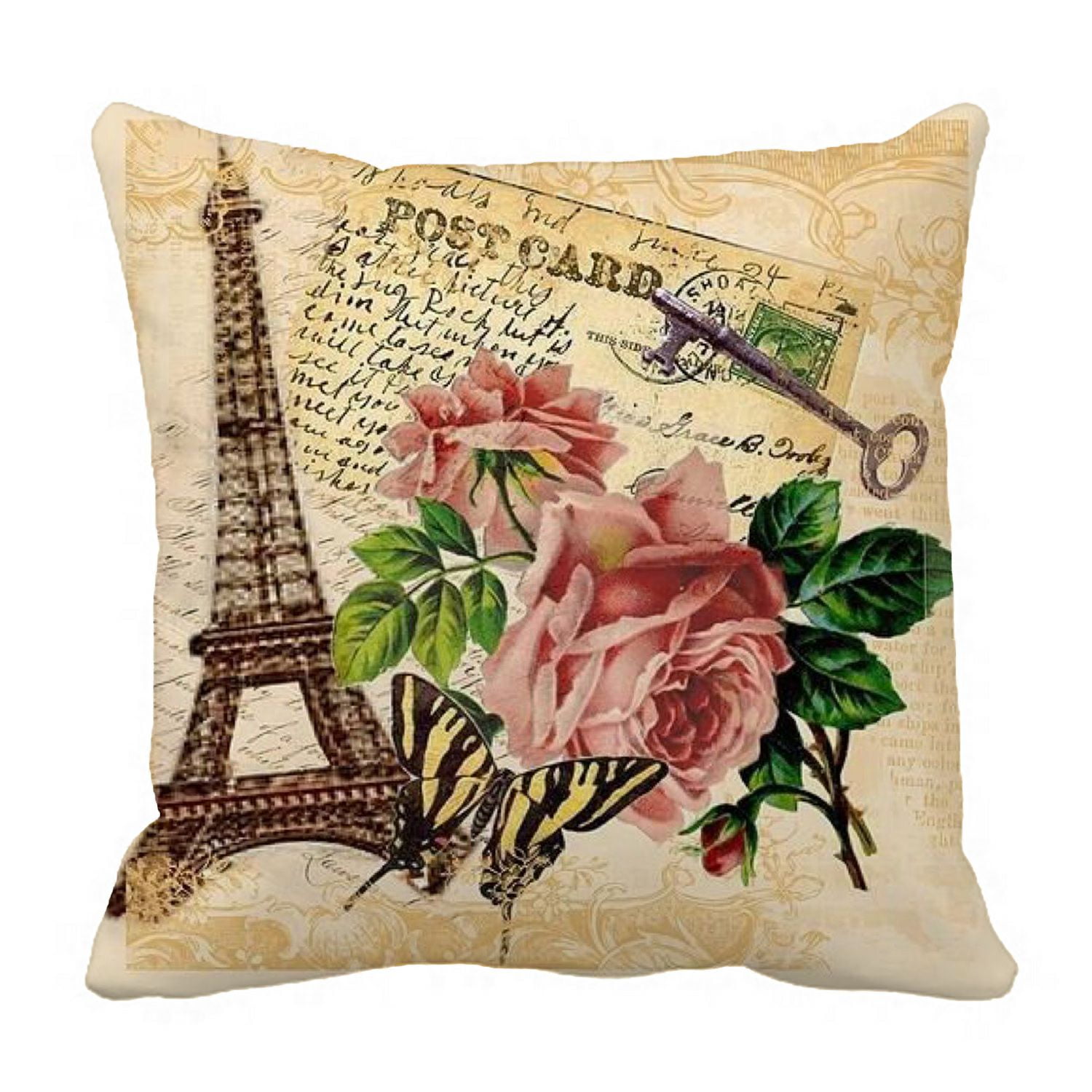 ZKGK Paris Eiffel Tower Pillowcase Home Decor Pillow Cover Case Cushion