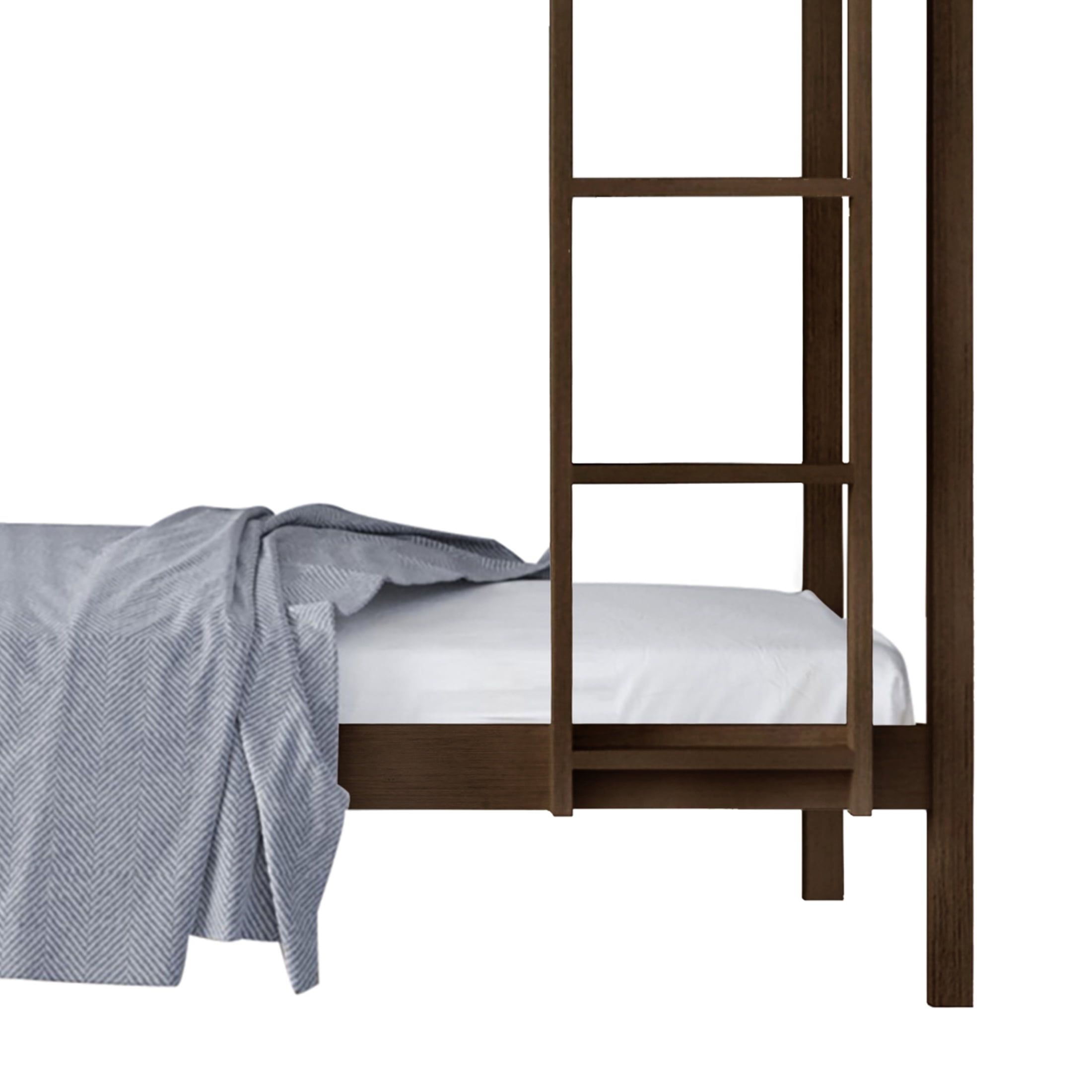 Castle Place Modern Twin over Twin Wooden Bunk Bed, Walnut