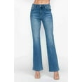 thumbnail image 5 of Womens Mid Rise Bootcut Jeans with Gentle Stretch Denim Blue Wash Vintage Fade for Everyday Casualwear Flattering Fit, 5 of 16