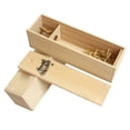 thumbnail image 3 of Single Bottle Wooden Wine Box with Lid Decorative Wood Grain Reusable Wine Storage Box, 3 of 12
