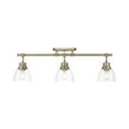 thumbnail image 1 of Duncan 3-Light Semi-Flush - Track Light in Aged Brass with Clear Glass, 1 of 1