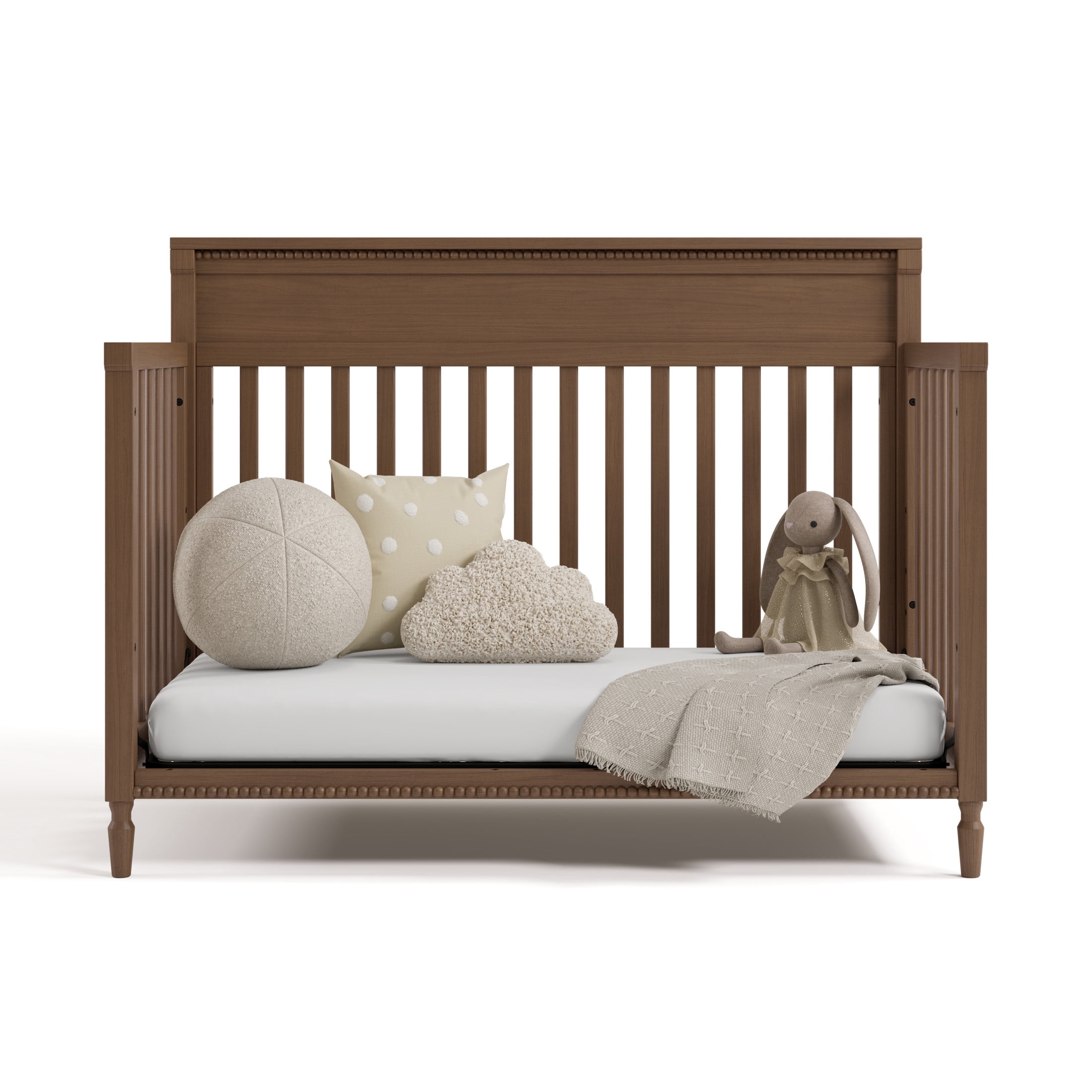 Storkcraft Valencia 5-in-1 Convertible Crib with Bonus Toddler Guardrail, Hazelnut