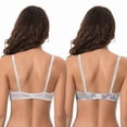 thumbnail image 2 of Curve Muse Women's Plus Size Perfect Shape Add 1 Cup Push Up Underwire Bras-2PK-Dapple Grey Print,Cream-38DD, 2 of 7