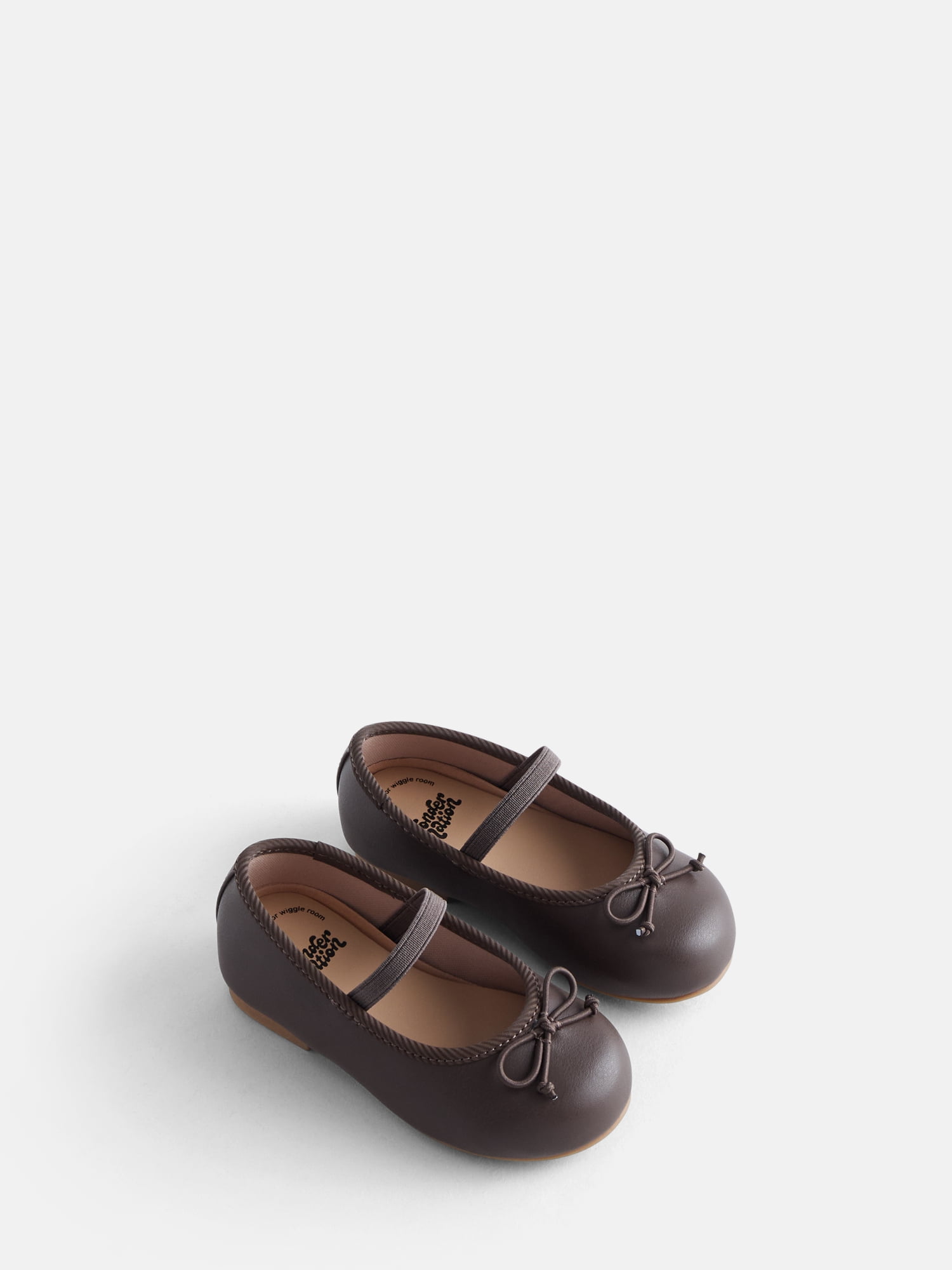 Wonder Nation Baby Girls Bow Ballet Dress Shoes
