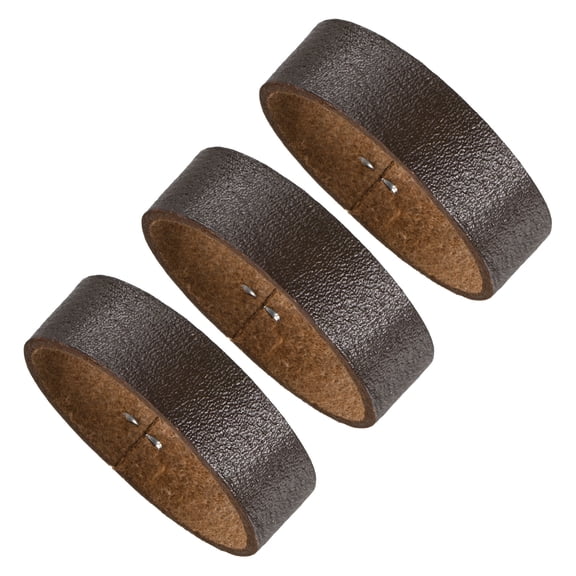 3-Pack Leather Loop Keeper Accessories, 1.5 Inch/ 3.8 cm Belt Loop Keepers Use for Holding Extra Length Straps in Place Pants, Elastic Texture Belts Buckle [Brown]