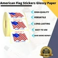 thumbnail image 3 of "Made in USA" Labels 3 X 2 Inches American Flag Stickers Glossy Paper, 500 PCS Per Roll Vinyl Decal United States Flag Sticker for Product Labeling (1 Roll), 3 of 7