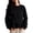 7# Black, variant on Peplum Sweatshirts Women Cute Ruffle Hem Pullover Casual Pleated Cotton Blend Crew Neck Drop Shoulder Long Sleeve Fall Babydoll Top Khaki S