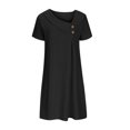 thumbnail image 4 of Vivianyo HD Long Sleeve Dress for Women Women's Fashion Solid Color Short Sleeve Round-Neck Mid-Calf Dress, 4 of 6