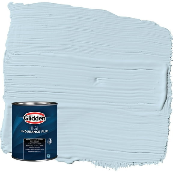 Glidden HEP Blue Pearl / Blue Satin Exterior Paint with Primer, 1 Quart