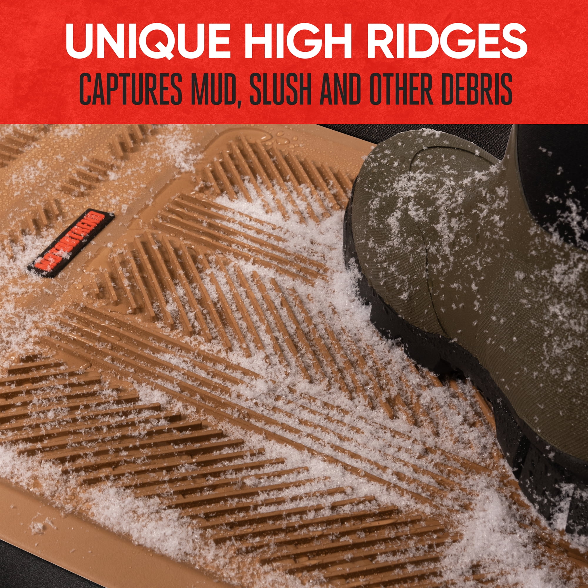 Motor Trend Heavy Duty Rear Back Seat Floor Mats 2nd or 3rd Row Floor Mat for Car, SUV & Van - All Weather SUV Beige Runner Rubber Mat - Floor Runner Back Row Floor Mat Interior Accessories 57x15