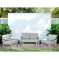 thumbnail image 6 of Mod Furniture Kinsley 4-Piece Modern Outdoor Patio Chat Set with All-Weather Aluminum Frames, 2 Side Chairs, Loveseat, and Slat Top Coffee Table, 6 of 13