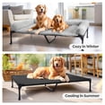 thumbnail image 5 of Veehoo Cooling Elevated Dog Bed with Fluffy Plush Bolster Cushion, 59 x 37 inches, Grey, 5 of 7