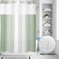 thumbnail image 2 of No Hook Shower Curtain, Sage Green Ombre Shower Curtains for Bathroom with See Through Top Window, Sage Green White Gradient Modern Waterproof & Washable Bath Curtain Extra Long 72"x96", 2 of 9