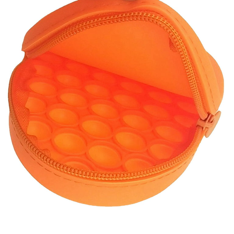 Nokiwiqis Silicone Coin Purse,Carrot Pineapple Wallet Bubble Fidget Sensory  Toy 