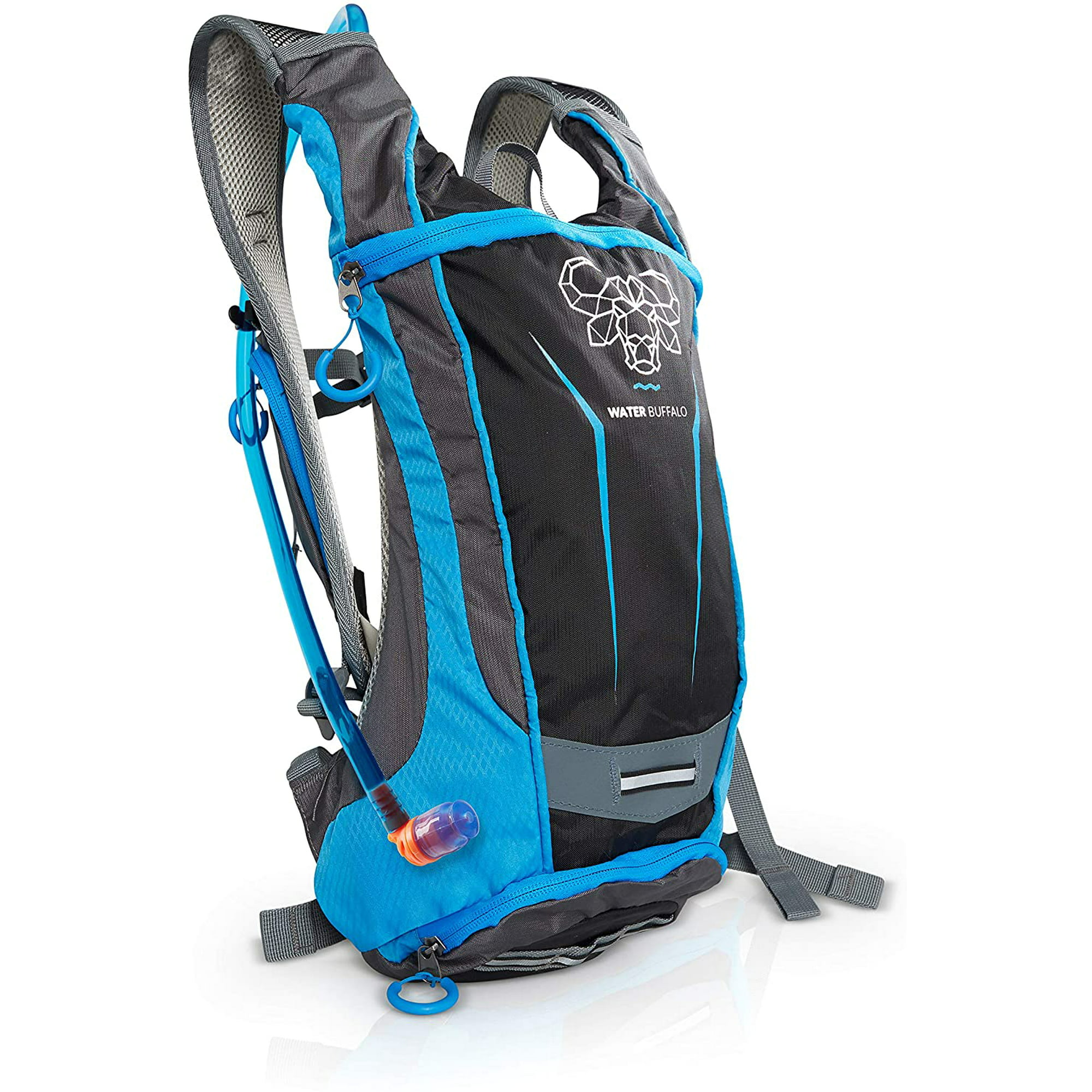 Water Buffalo Hydration Backpack - Hydration & 2 BPA Free Bladder - Multiple Pockets For All Your Essentials (Blue) - Walmart.com
