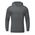 thumbnail image 5 of Fgnfyis Mens Autumn and Winter Casual Loose Solid Hooded Sweater Top Sweatshirt Men Dark Gray XXXL, 5 of 6