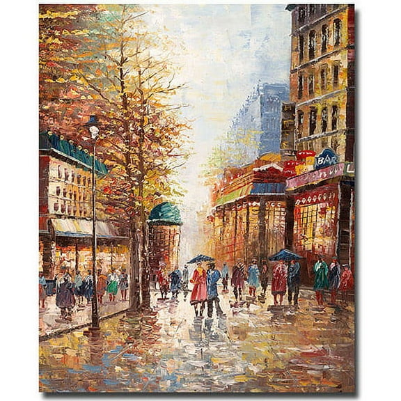 Trademark Fine Art "French Street Scene" Canvas Art by Joval