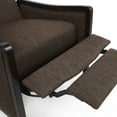 thumbnail image 4 of Noble House Roski Upholstered Pushback Recliner, Brown and Dark Walnut, 4 of 8