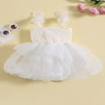 thumbnail image 3 of Girls A-line Dress  Sleeveless Bow Tulle Patchwork Party Dress, 3 of 7