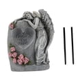 thumbnail image 3 of Estatua de jardín Solar, escultura decorativa, estatuilla de Ángel, decoración de tumba de cementerio de resina, estatuilla para exteriores, luz para Gris, 3 of 8