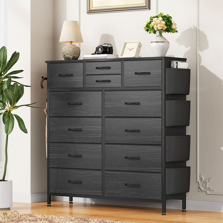 【送料無料】Veal 12 Drawer Chest - BEIGE Aowos 12 Drawer Dresser, Black Fabric Storage Tower, Wood