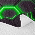 thumbnail image 5 of Homewish Green Glowing Hexagon Twin Quilt Set,Neon Gaming Controller Twin Coverlet Set,2pcs, 5 of 7