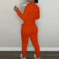 thumbnail image 3 of Women's Casual Tracksuit Autumn And Winter Coat And Pants Set Fashionable Solid Color Zipper Hooded Sweatshirt Pants Casual Two Piece Set Women Ski Pants Suspenders Pant Suits for Women Dressy Elegant, 3 of 5