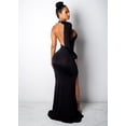 thumbnail image 3 of spring Fall Longuette long-sleeved Elastic force single sleeve slim long dress, 3 of 5