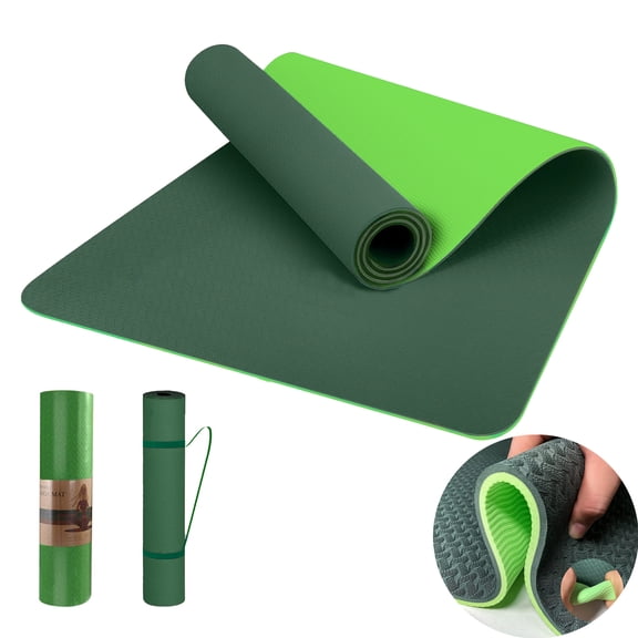 COCOBELA Yoga Mat 72 x 24'' Exercise Mats 8mm TPE Non-Slip Extra Thick High-Density Eco Friendly for Yoga Workout Pilates Yoga Mats for Women Men