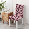 thumbnail image 4 of Leopard Print Dining Chair Covers Set of 4 Chic Animal Pattern Washable Polyester Stretch Slipcovers Removable Seat Protector for Classic Home Decor, 4 of 5