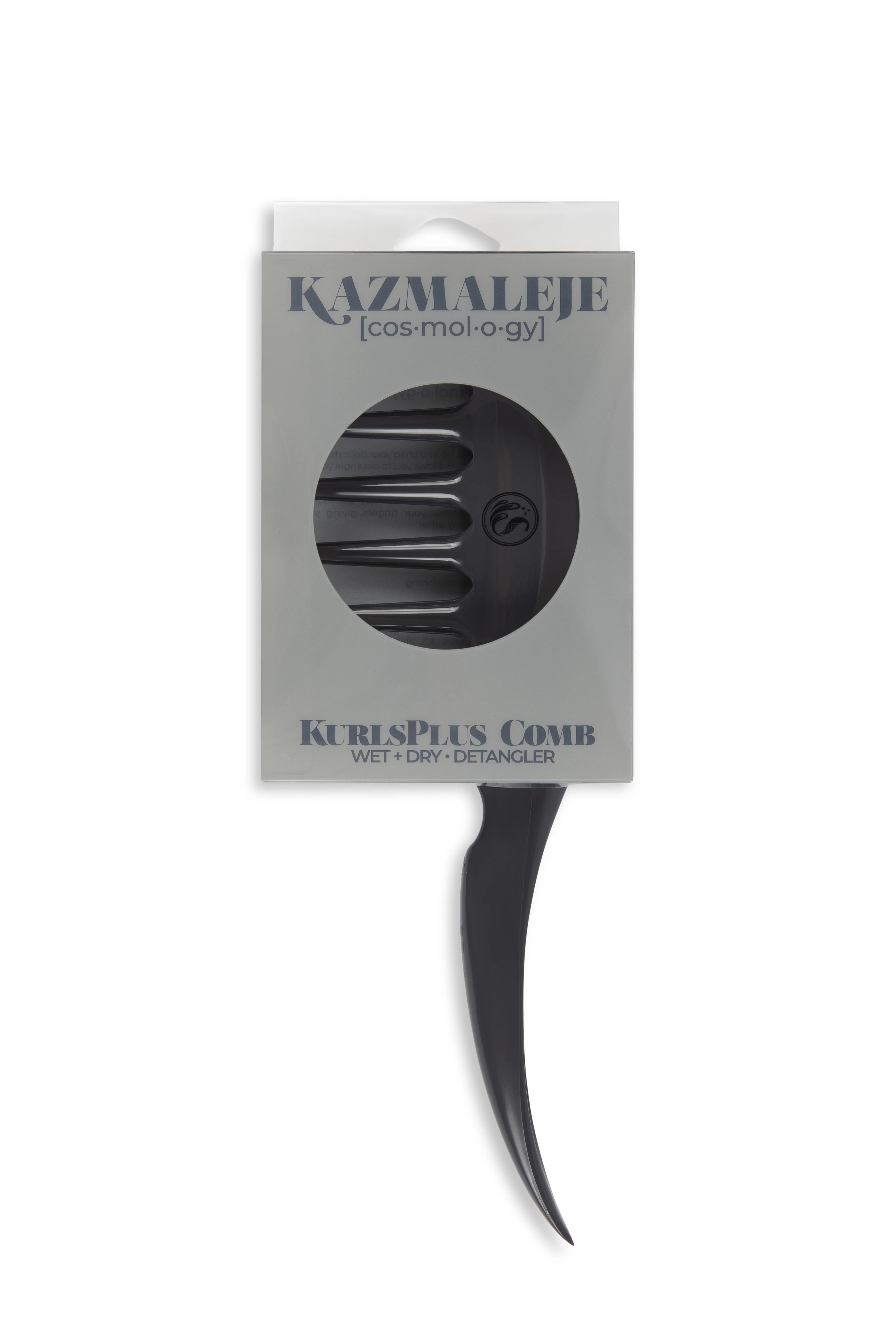 KAZMALEJE Kurls Plus Wide Tooth Hair Comb, Graphite