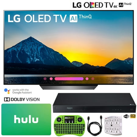 LG OLED55B8PUA 55" Class B8 OLED 4K HDR AI Smart TV (2018) + LG UBK90 Streaming 4k Ultra-HD Blu-Ray Player w/ Dolby Vision + Hulu $100 Gift Card