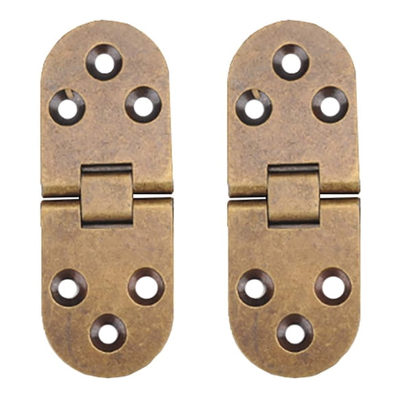 Folding Flip Top Hinge, Tiberham 180 Degree Round Edge Sewing Machine Table Hinge, Heavy Duty Retro Style Butler Tray Backflap Hinges for Folding Table Cabinet Closet Door Furniture (Pack of 2)