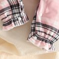 thumbnail image 6 of AWZXDE Girls fashion rompers Ruffle Sleeve Ribbed Knit Plaid Patchwork Rompers Toddlers clothes for girls Bow Headband Complete Outfit Set Red - 9-12 Months, 6 of 6